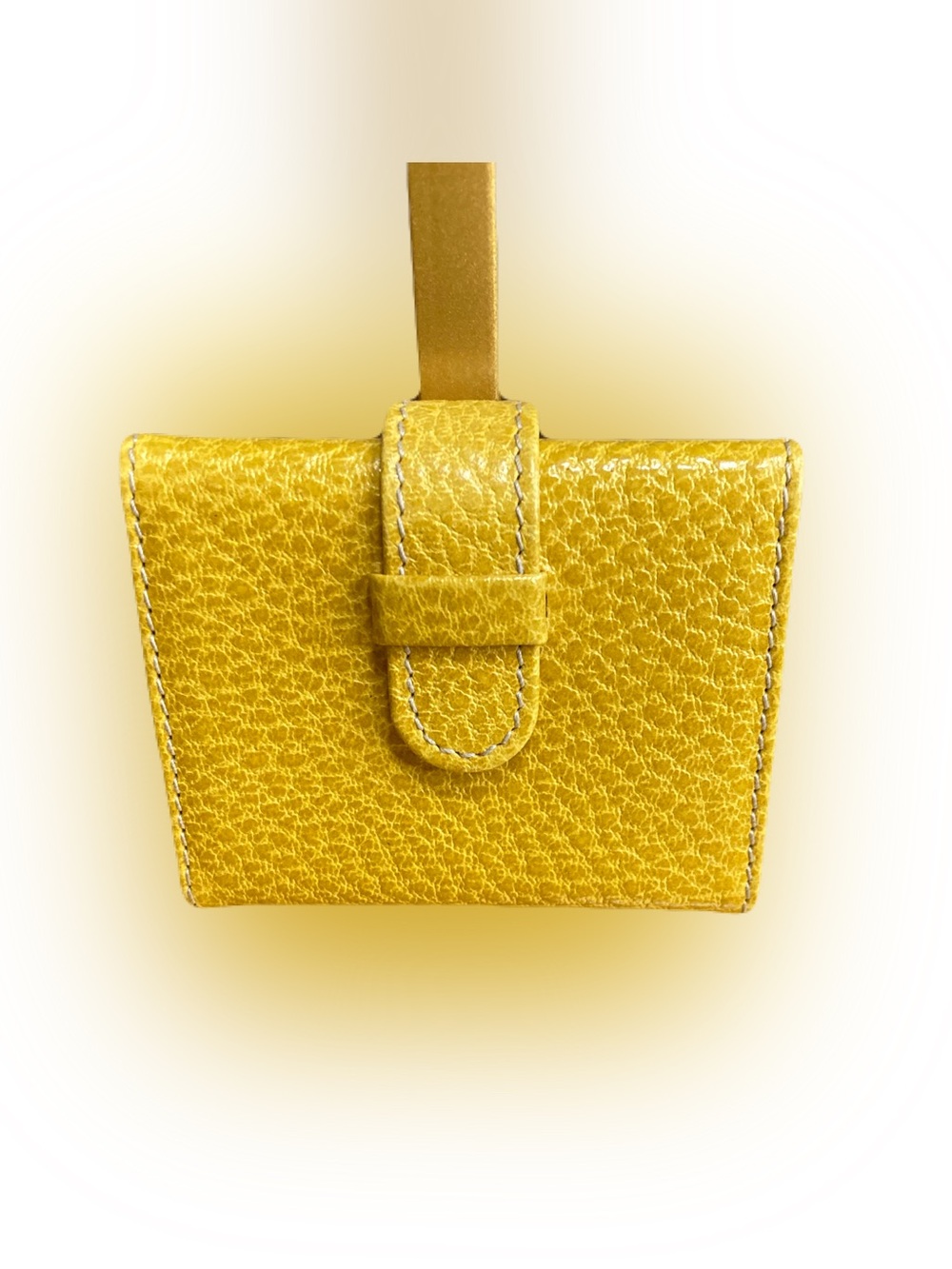 Kate Spade Staci Naples Mustard Yellow Pebbled Leather Compact Tri-Fold Wallet